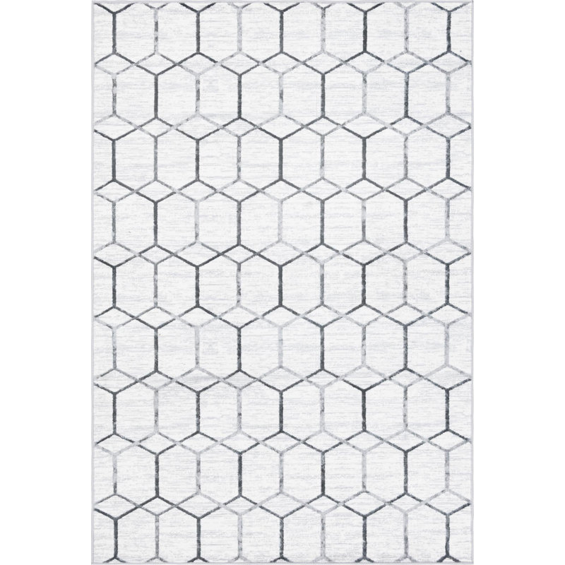 Linares Geometric Hand Woven Area Rug, Rectangle 152 x 244cm