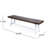 Dark Brown Sandblast Wood Dining Bench, White Rustic Metal Frame, 63" In Length For Outdoor Space Frame Wide Bench With Slat Panel Top Use