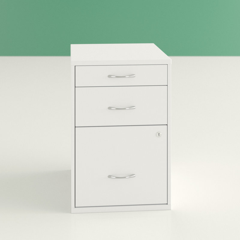 Camyiah 14.5'' Wide 3 -Drawer Steel File Cabinet, White