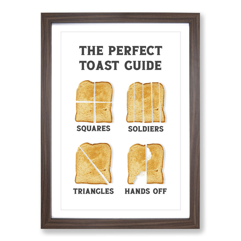 The Perfect Toast Guide - Picture Frame Typography, 65cm H x 48cm W x 2cm D, Walnut Framed