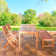 Stuckey 4-Piece Wood Patio Dining Set With Backless Bench And Folding Chairs