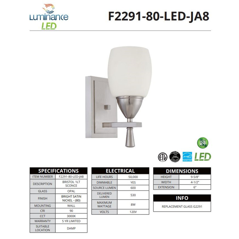 Dimmable Vanity Light