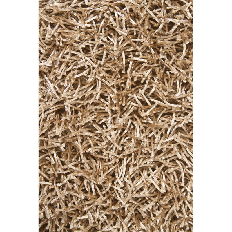 Heston Authentic Hand Woven Handmade Silver Modern Abstract Polyester Shag Area Rug, Rectangle 4' x 6', Gray/Silver