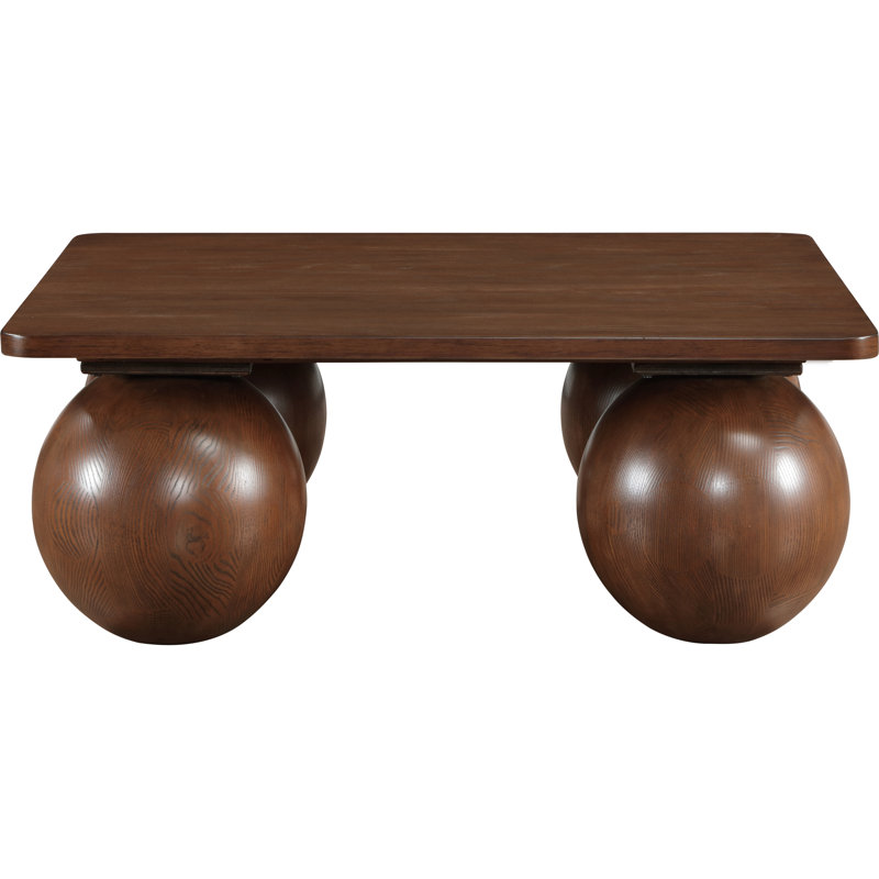 Table basse en placage de chêne Fitch, Brun