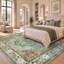 Tapis lavable rétro à motif médaillon d'inspiration persane-1464039529