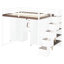 Lit mezzanine double avec escalier de rangement multifonctionnel sous et latéral pour optimiser l'utilisation de la chambre à coucher-1332778657