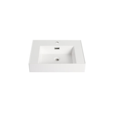 Resin Vanity Basin For Bath - American White Oak Aspect, 5.06 In. Height X 18.2 Width 24.23 Depth, Smooth Surface Flavor, 23.6 In Package 13.2 29.5 Depth