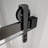 59" W x 75" H Single Sliding Frameless Shower Door, Barn-Style Matte Black Hardware, 5/16" (8mm) Clear Tempered Glass with Easy-Clean Coating, Reversible Left/Right Opening, 25" Walk-In Opening