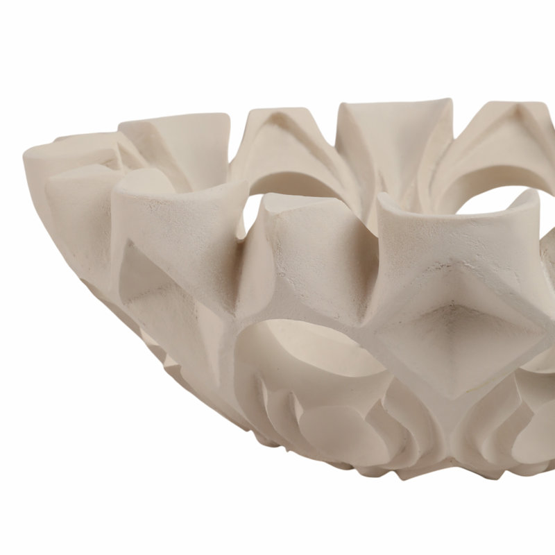 Bol décoratif artistique avec découpe sculpturale - Bol décoratif moderne qui offre un effet visuel pour rehausser n'importe quelle pièce - Pièce de décoration intérieure pour centre de table ou décoration de salon - 16 po