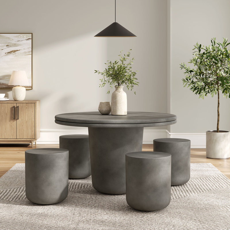 Ensemble de table de salle à manger 5 pièces Brion, Gris