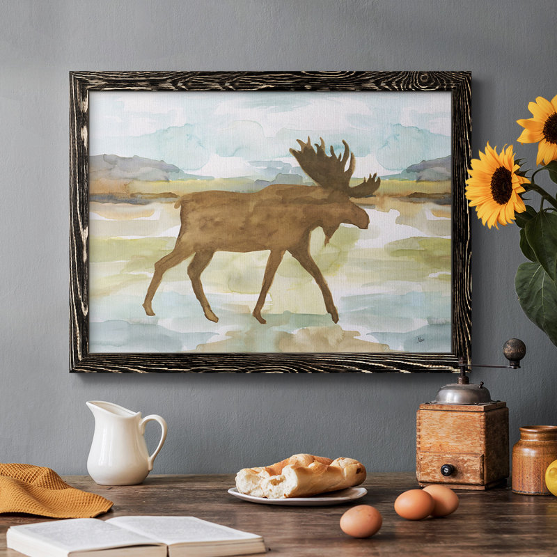 Mountain Moose, reproduction d'art sur toile, Noir, H 18 po x l 26 po x P 1,5 po
