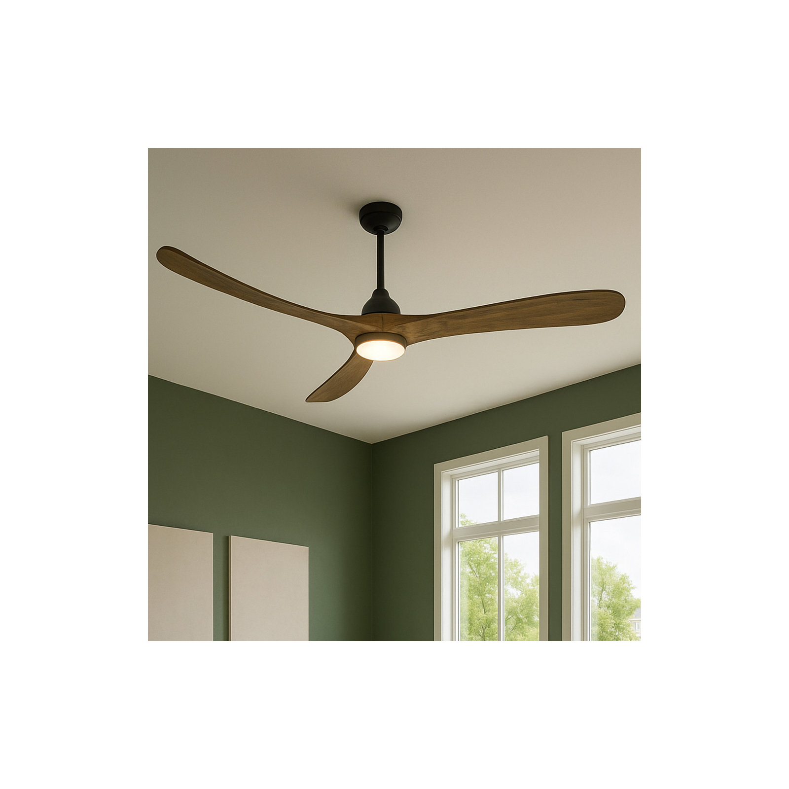 Reze 3 Blade Ceiling Fan with LED Light Kit, Driftwood