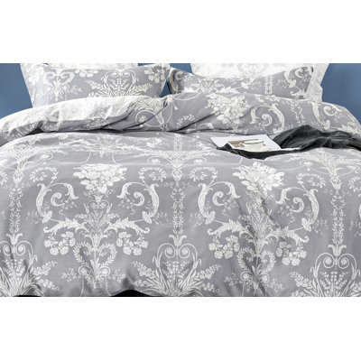Cotton Twill Damask Comforter Set