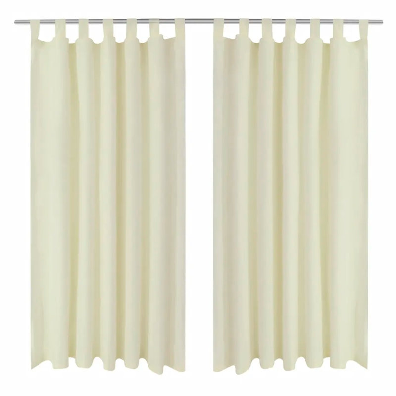 Bachar Semi Sheer Curtain Pair, 140cm Width x 245cm Drop, Cream
