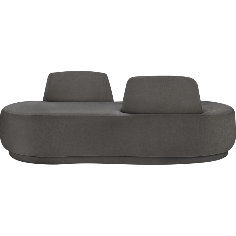 Chaise longue / causeuse Argyle, Tissu chenille gris