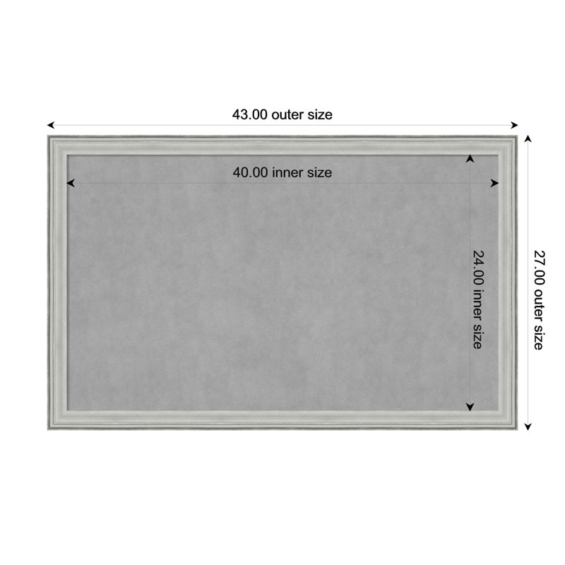 Tableau magnétique mural / babillard, 27" H x 43" W