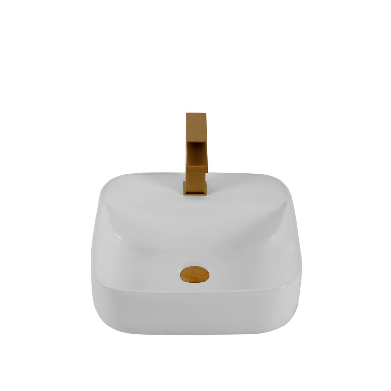 White Finish Ceramic Bathroom Basin - And Functional Modern Countertop Easy To Install Use