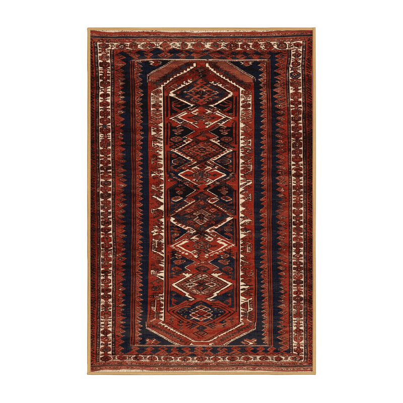 Tapis brun turc lavable à la machine, Rectangle 4pi x 6 pi