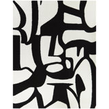 Tapis blanc / noir à motif abstrait Rivero