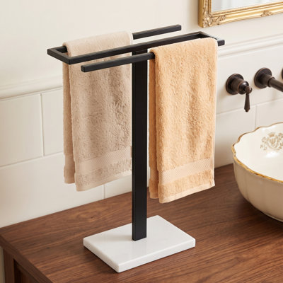 Porte-serviettes de comptoir KES avec base en marbre noir mat 15 po KES