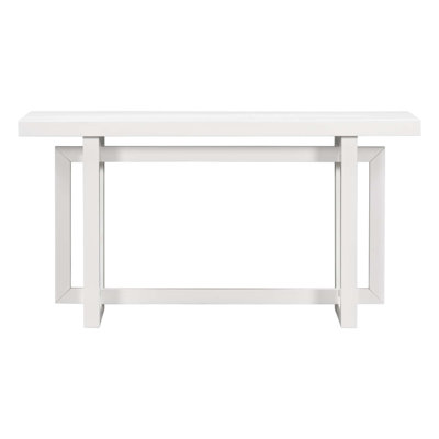 59.1'' Painted Entryway Table With Pine Veneer,Unique Triple Rectangle Design Console Table With Thick Pine Wood Legs