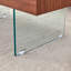 Table basse en panneau de fibres à densité moyenne Natural Style - 39,3 po x 21,6 po avec pieds en verre trempé.-907536438