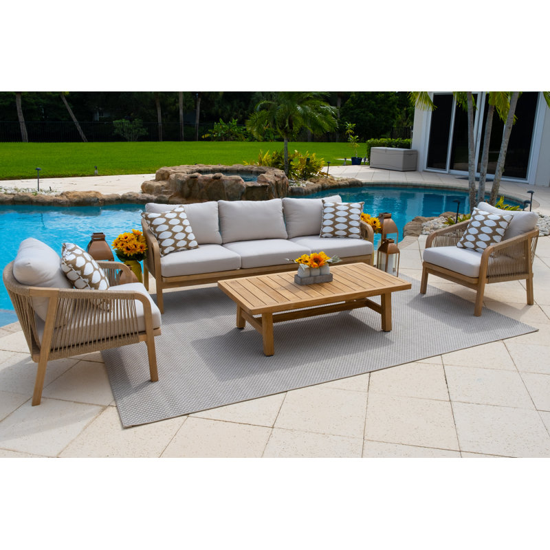 Darnecia Acacia 13 - Person Patio Conversation Set with Cushions