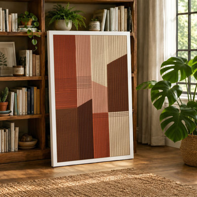 Striped Geometry Geometric - Wrapped Canvas