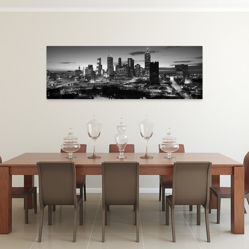 Skyscrapers in a city Atlanta Georgia USA 1 Piece Wrapped Canvas Panoramic Wall Art, 50.8 cm H x 152.4 cm W, White