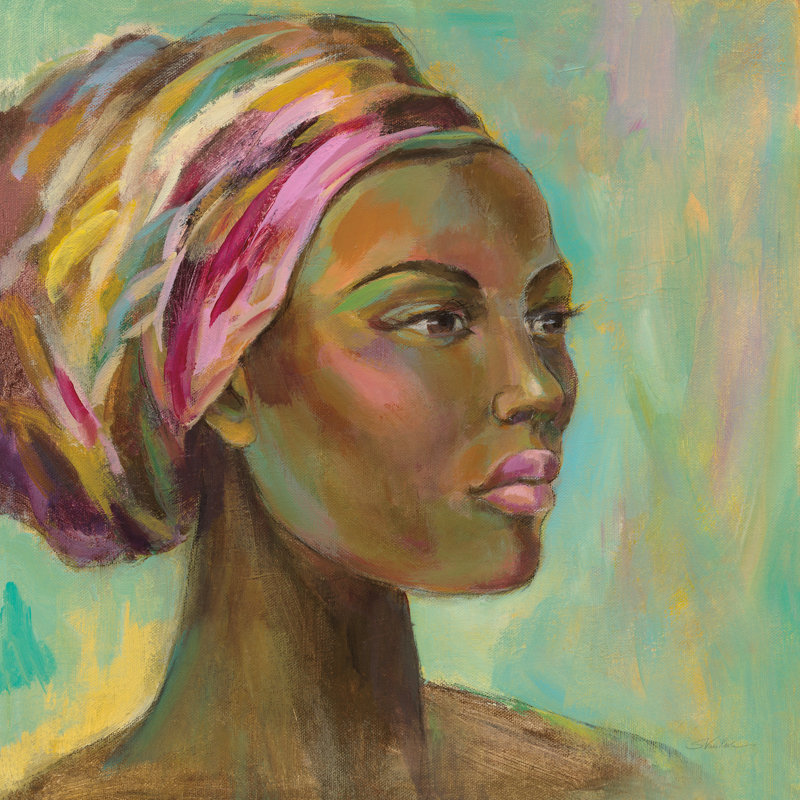 African Woman I by Silvia Vassileva - Wrapped Canvas Painting, 91cm H x 91cm W x 3.8cm D