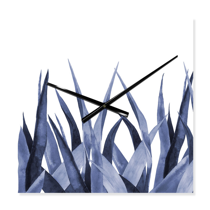 Horloge murale - Feuilles d'agave bleu marine, Grand
