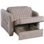 Fauteuil convertible beige avec rangement - et pièce fonctionnelle. Conversion en canapé-lit. S'adapte parfaitement aux petits espaces. Fabrication de qualité. Capacité de 300 lb. Sièges confortables. Entretien facile