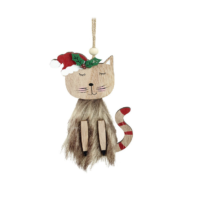 13cm Wood Animals Hanging Figurine Ornament