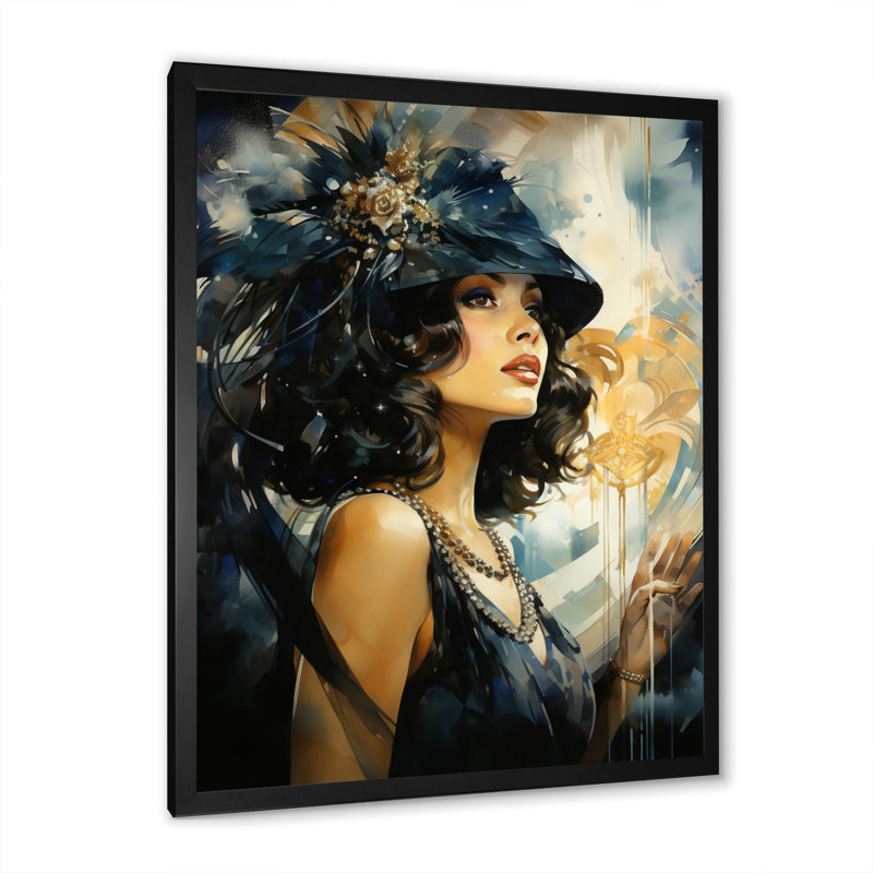 «Guthir Fashion 1920S Roaring Portrait I», H 20 po x l 12 po x P 1 po, Noir