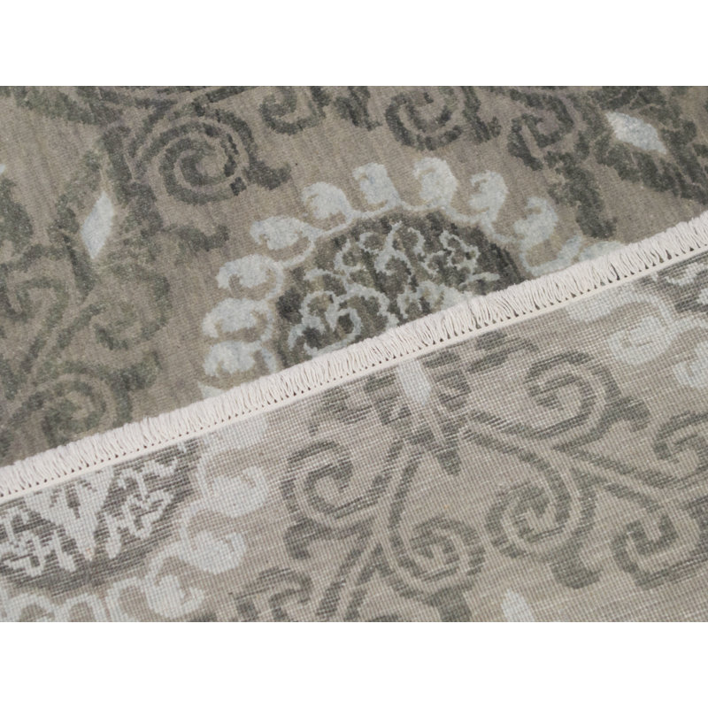 Brookhaven Damask Area Rug in Gray