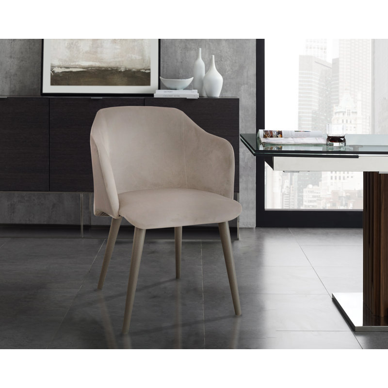 Fauteuil en velours gris Luntsford
