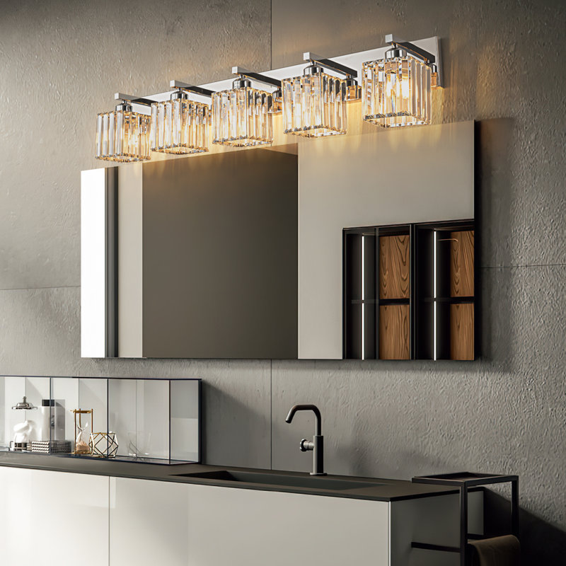 Lanceton Dimmable Vanity Light, Chrome, 5 Lights