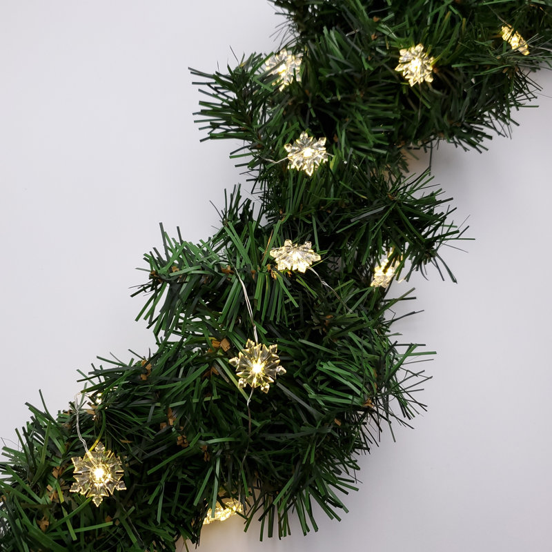 Battery Operated LED Fairy String Lights with Snowflakes