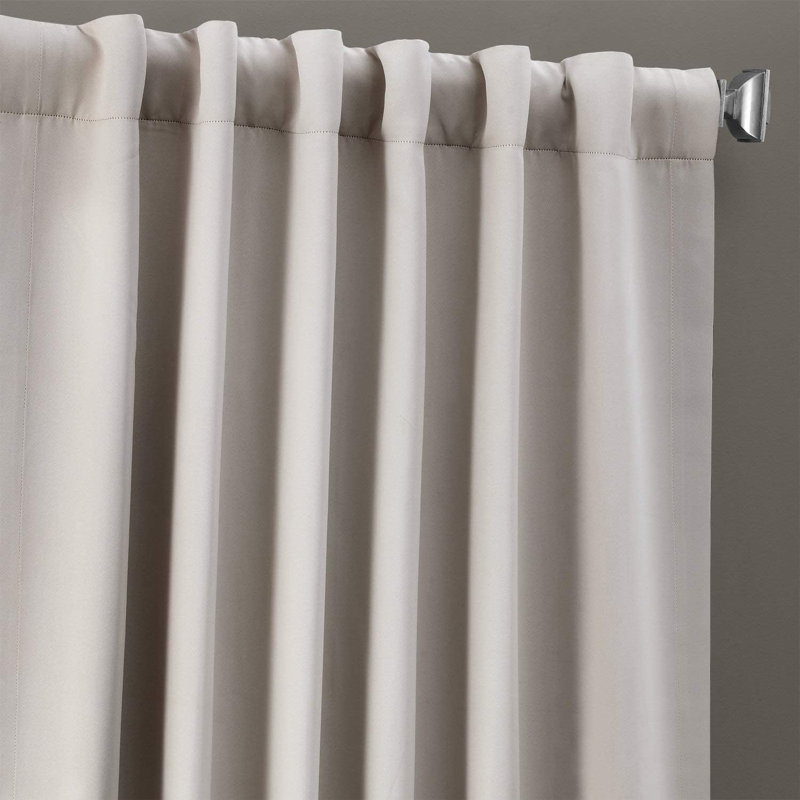 Betria 50" W Polyester Room Darkening Single Panel Curtain, 50" W x 120" L, Alabaster Beige