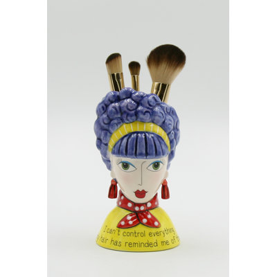 Ceramic Lady Makeup Brush Holder