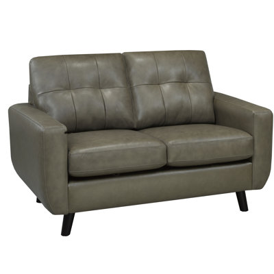 Lathrop 57" Genuine Leather Square Arm Loveseat