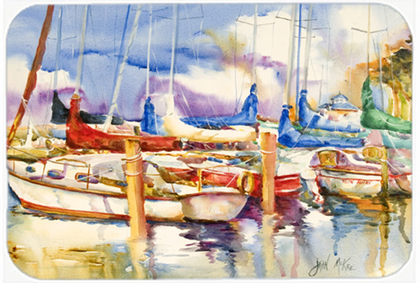 Planche à découper en verre à caroline trésors Sailboat