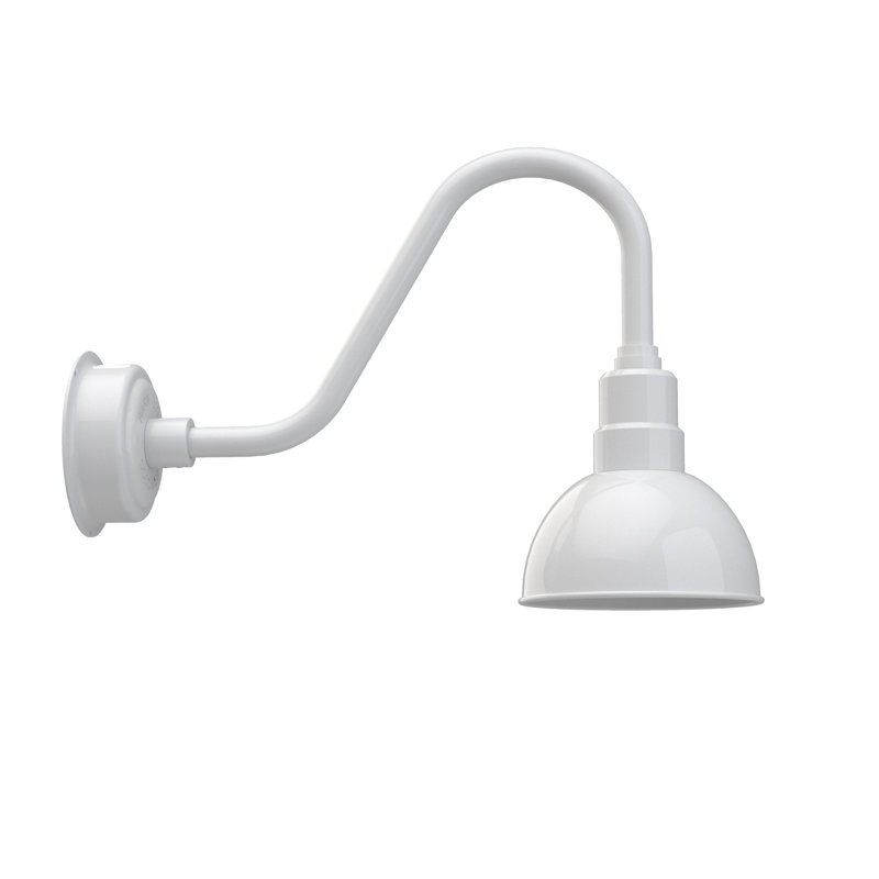 Luminaire de grange d'extérieur Abbie, Blanc, H 16,35 po x l 8 po x P 24 po
