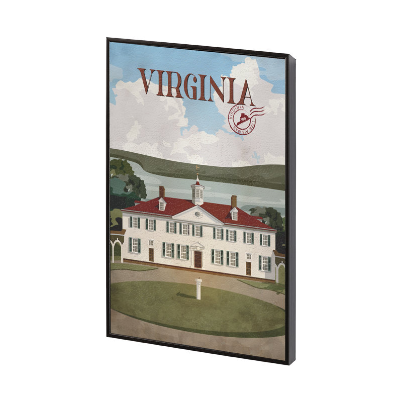 «Virginia Go» par Simeng, reproduction d'art encadrée sous verre, Cadre flottant noir, H 15,5 po x l 10,5 po x P 1,5 po