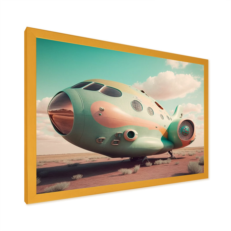 Avion rétro I - train de transport, impressions sur toile, L 32 po x H 24 po, Encadrement doré