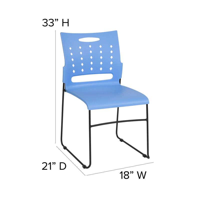 Sleek Black 881 lb Capacity Ergonomic Mid-Back Stacking Chair