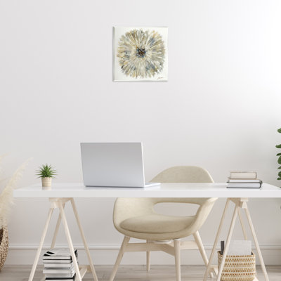 «Neutral Rustic Abstract Flower», plaque murale par Liz Jardine