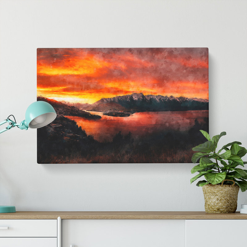 Sunset over Queenstown - Wrapped Canvas, 35cm H x 50cm W x 3cm D