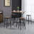 Industrial 5-Piece Bar Table and Chairs Set, Space Saving Dining Table with 4 Stools for Pub