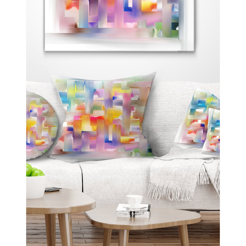  Coussin abstrait, 16 po x 16 po, Coussin décoratif